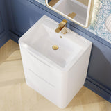 Aquarius Bathrooms Floor Standing Vanity Unit Aquarius Seren 600mm Floor Standing Two Drawer Vanity Unit with Basin