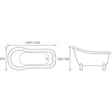 Aquarius Bathrooms Roll Top and Slipper Freestanding Bath Aquarius Timeless Freestanding Slipper Bath with Chrome Lions Paw Feet