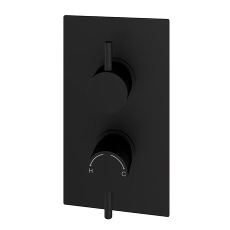 Aquarius Bathrooms Concealed Shower Valve Matt Black Aquarius Modern Round Thermostatic Two Way Concealed Shower Valve