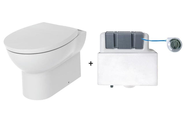 Aquarius Bathrooms Back To Wall Toilet Aquarius QualEco Back To Wall Rimless Toilet with Soft Close Seat and Concealed Cistern - Chrome
