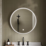 Aquarius Bathrooms Illuminated Mirror Black / 600mm Aquarius Lumine Inset Framed LED Touch Sensor Round Mirror