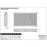 Aquarius Bathrooms Bathroom Heating Aquarius Type 22 Compact Panel Radiator in Gloss White