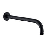 Aquarius Bathrooms Fixed Shower Arm Matt Black Aquarius RainLux Round Wall Shower Arm