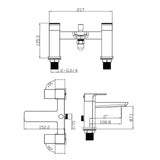 Aquarius Hydro Complete Bath Brassware Pack with Basin Mixer, Bath and Shower Mixer