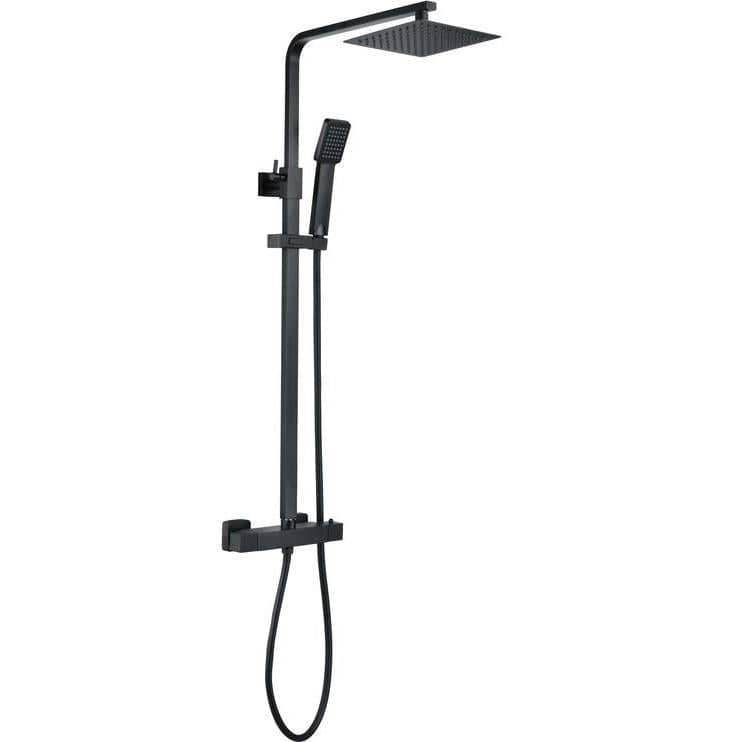 Aquarius Bathrooms Shower Set Black Aquarius Zacha Square Adjustable Shower Valve & Kit