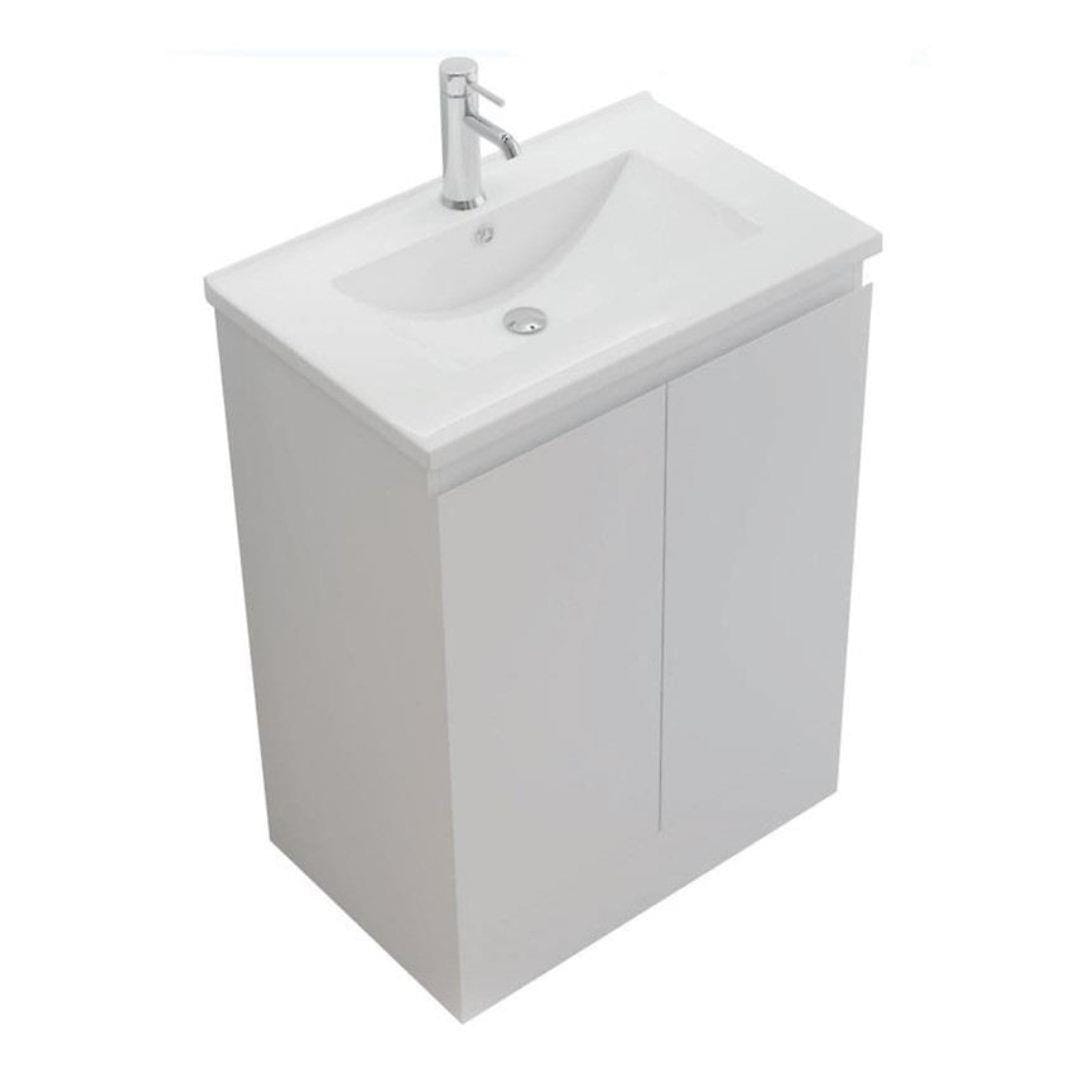 Aquarius Bathrooms Vanity Unit 600mm Aquarius Halite Waterproof White Vanity Unit and 1TH Basin