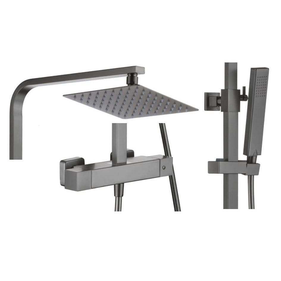 Aquarius Bathrooms Exposed Shower Set Aquarius RainLux Cool Touch Adjustable Square Exposed Shower Valve and Kit