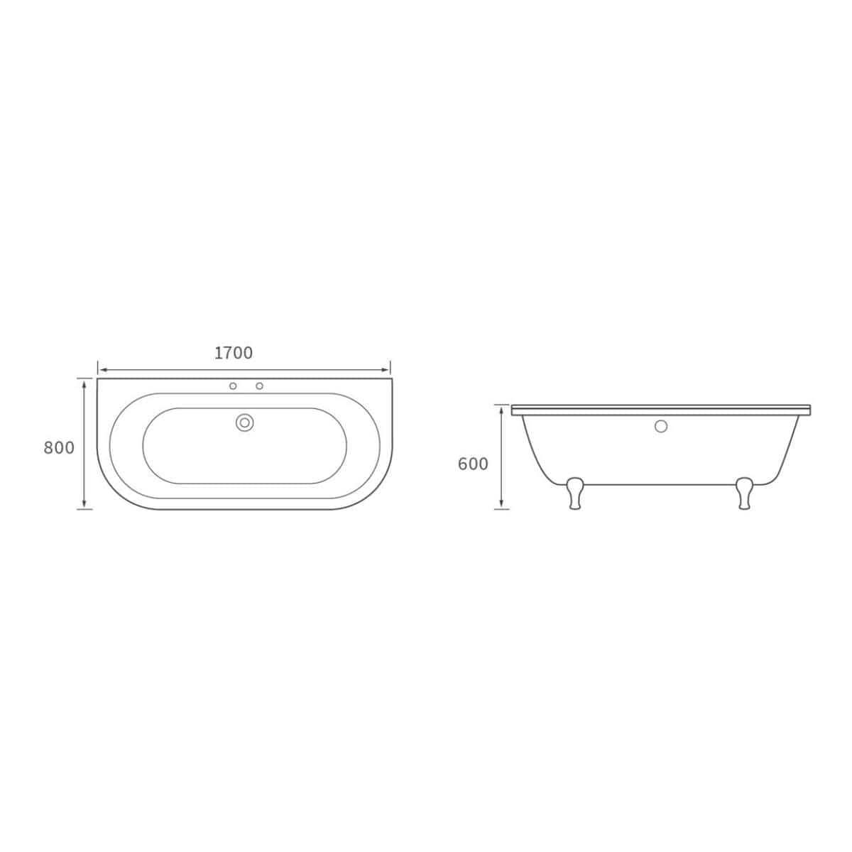 Aquarius Bathrooms Roll Top and Slipper Freestanding Bath Aquarius Timeless Freestanding Back To Wall Bath With Chrome Lions Paw Feet