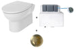 Aquarius Bathrooms Back To Wall Toilet Aquarius QualEco Back To Wall Rimless Toilet with Soft Close Seat and Concealed Cistern - Brushed Brass
