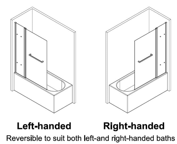 Aquarius Bathrooms Two Panel Folding Bath Screen Aquarius LevAqua Deluxe Two Panel Folding Bath Screen Chrome AQLA0098
