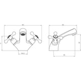 Aquarius Bathrooms Mono Tap Aquarius Timeless Mono Crosshead Basin Mixer Tap in Chrome