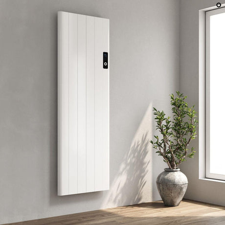 Aquarius Bathrooms Flat Panel Radiator 1600 x 453mm Aquarius DigiTherm Programmable Electric Radiator with LCD Display in White