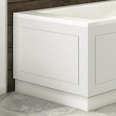 Aquarius Bathrooms Bath Panel Aquarius Halite Waterproof Traditional Shaker End Bath Panel in White Gloss