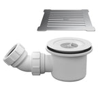 Aquarius Bathrooms Shower Tray Waste Chrome / White Aquarius Urbano 90mm Shower Waste with Square Grill for 32mm Slimline Trays