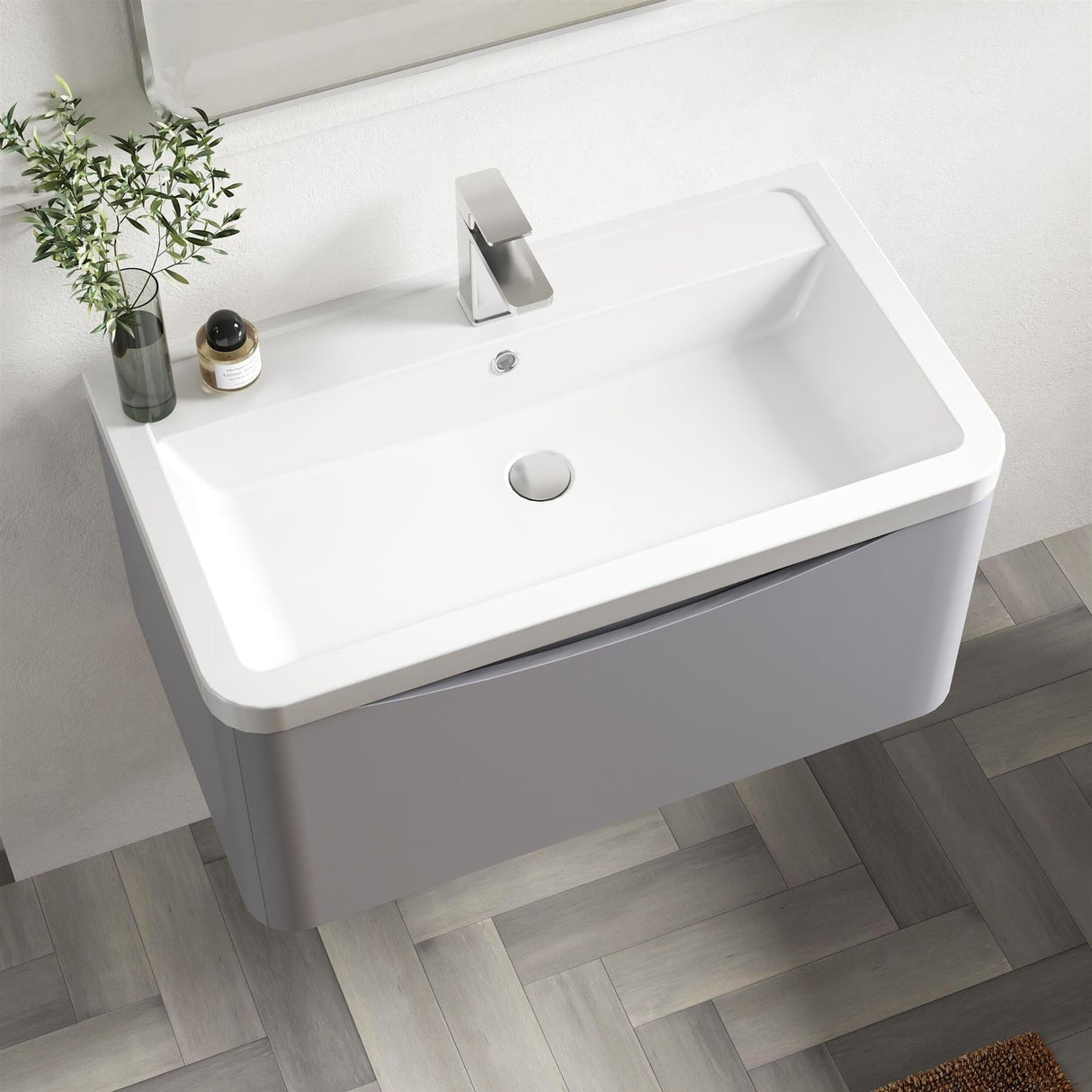 Aquarius Bathrooms Wall Mounted Vanity Unit Aquarius Seren 800mm Wall Mounted One Drawer Vanity Unit with Basin