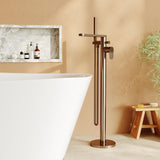 Aquarius Bathrooms Freestanding Bath Filler Brushed Bronze Aquarius Deco Freestanding Bath Shower Mixer with Kit and Waste