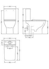 Aquarius Bathrooms Close Coupled Toilet Aquarius Arden Rimless Short Projection Close Coupled Toilet with Soft Close Seat