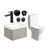 Aquarius Vanity Unit Matt Latte / Matt Black Aquarius Sophie 605mm Vanity Unit and WC Set with Finishes