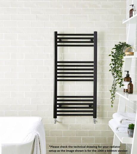 Aquarius Bathrooms Ladder Rail 800 x 600mm Aquarius Noir High Output Ladder Towel Rail Matt Black