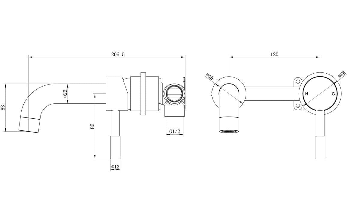 Aquarius Bathrooms Wall Mounted Basin Tap Aquarius Zanelli Wall Mounted Basin Mixer Tap