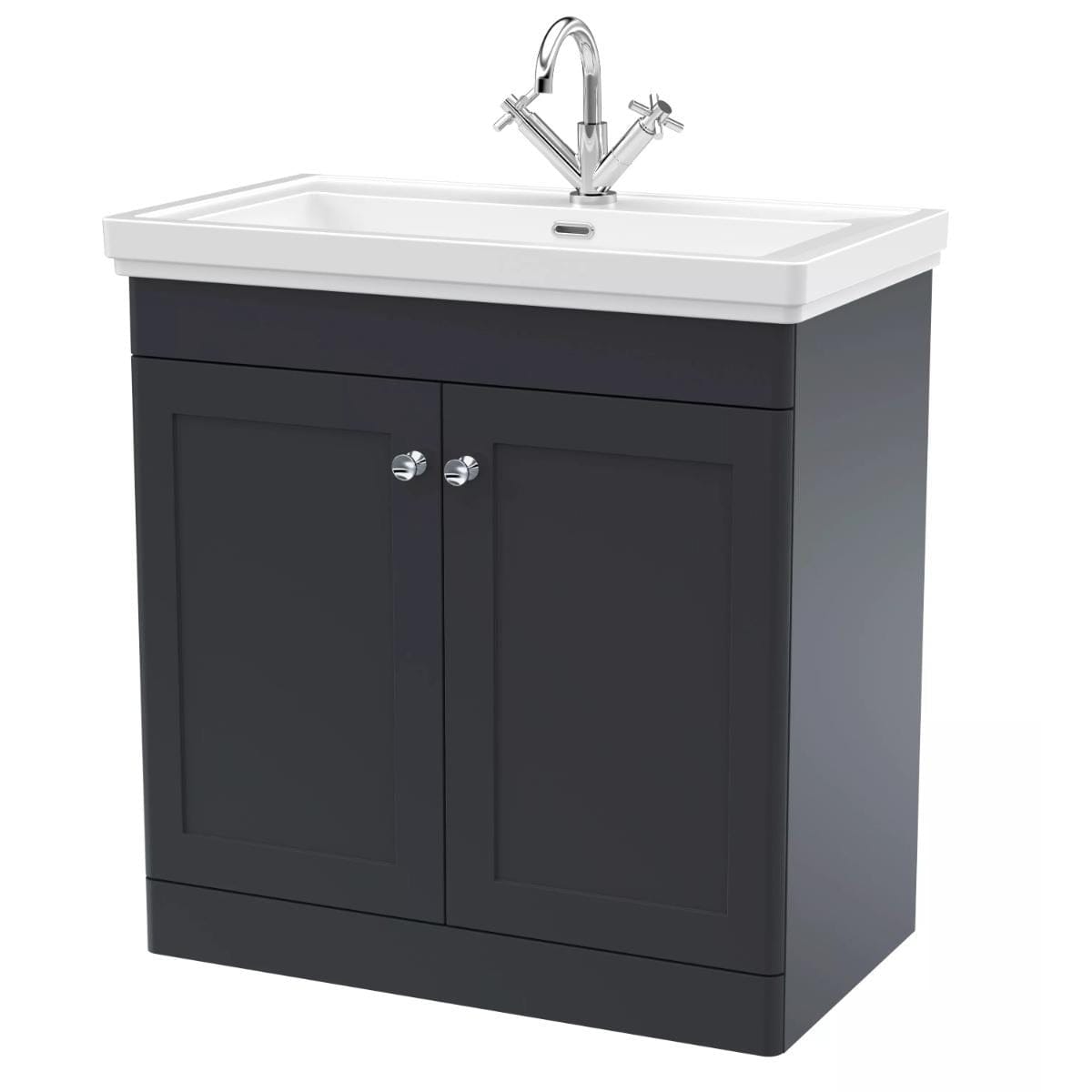 Aquarius Bathrooms Floor Standing Vanity Unit Aquarius Leighton 800mm Floor Standing Two Door Vanity Unit with Basin
