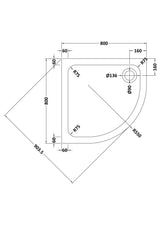 Aquarius Urbano 45mm Quadrant Stone Resin Anti Slip Shower Tray