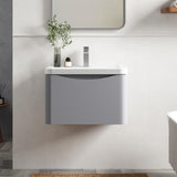 Aquarius Bathrooms Wall Mounted Vanity Unit Aquarius Seren 600mm Wall Mounted One Drawer Vanity Unit with Basin
