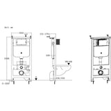 Aquarius Urbano Rimless Wall Hung Toilet Pack with Frame, Flush Plate, Soft Closing Seat and Hinge Covers