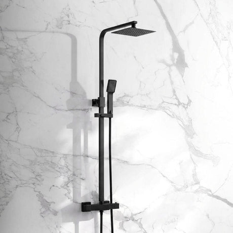 Aquarius Bathrooms Exposed Shower Set Black Aquarius Zacha Square Adjustable Shower Valve & Kit