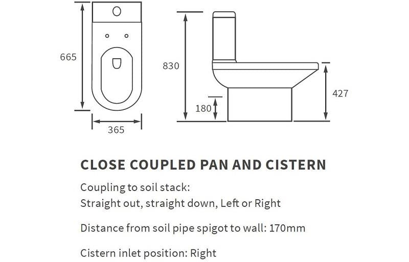 Aquarius View 450mm Vanity Unit and Close Coupled WC Toilet Set AQVW2558