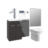 Aquarius Bathrooms Vanity Unit Suite Anthracite Gloss / Right Hand Aquarius Urbano Premium 1000mm Vanity Unit  Suite (with Back to Wall Toilet)