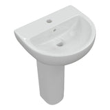 Aquarius Bathrooms Pedestal Basin Aquarius Willow 1 Tap Hole Basin with Full Pedestal
