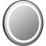 Aquarius Bathrooms Illuminated Mirror Matt Black Aquarius Cirq 600mm Round Front LED Mirror