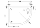 Aquarius Bathrooms Quadrant Shower Tray 1000x800mm / Right Handed Aquarius Urbano 45mm Offset Quadrant Stone Resin Anti Slip Shower Tray