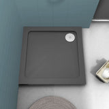 Aquarius Bathrooms Square Shower Tray Aquarius Urbano Square 45mm Stone Resin Shower Tray in Slate Grey