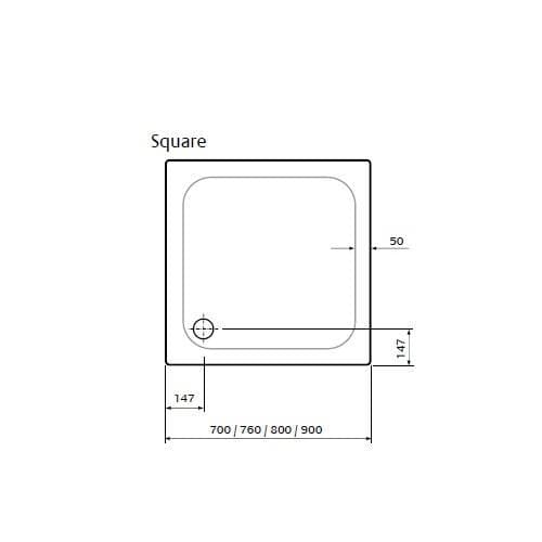 Aquarius Bathrooms Square Shower Tray Aquarius Pluvia 45mm Stone Resin Square Shower Tray