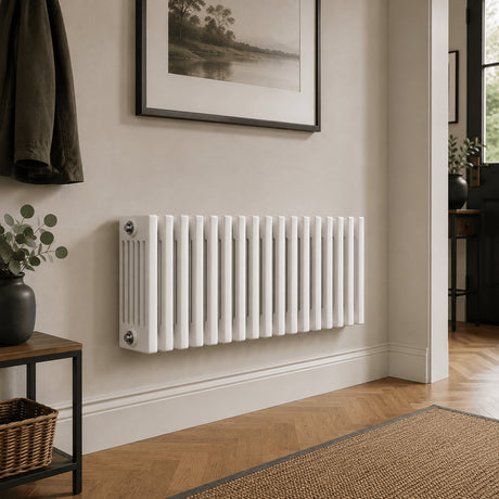Aquarius Bathrooms Column Radiator 300mm x 830mm Aquarius Foundry Horizontal 6 Column Radiator in White