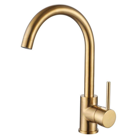 Aquarius Bathrooms Kitchen Tap Aquarius TrueCook Series 92 Brushed Brass Single Lever Kitchen Mixer Tap AQTK092BB