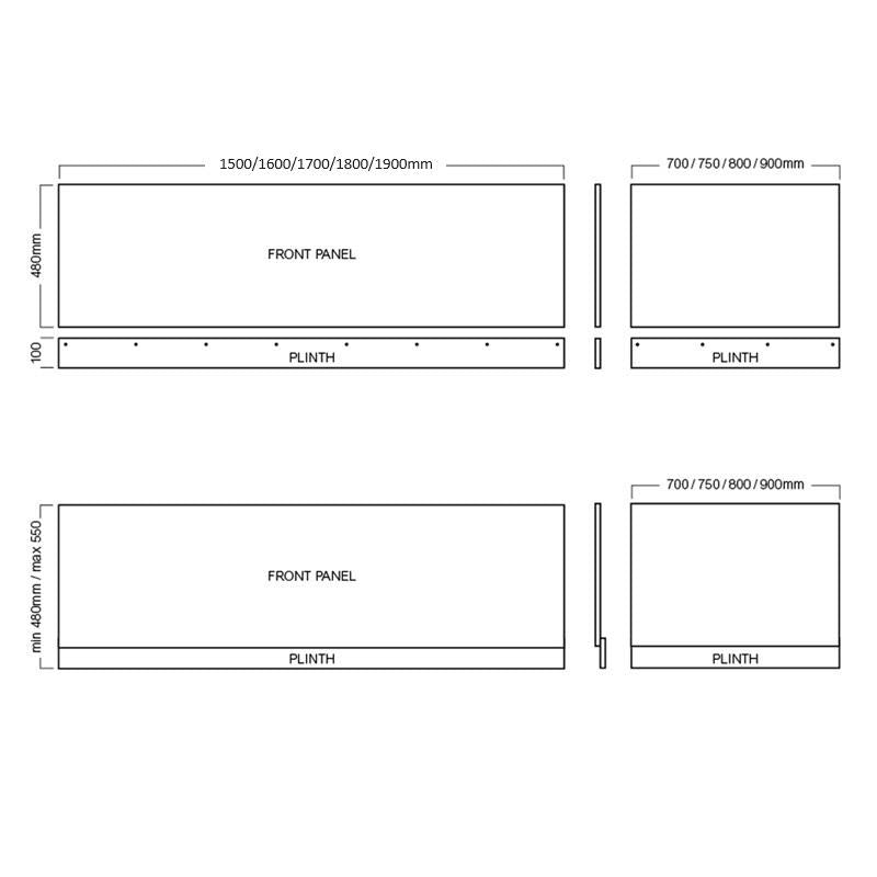 Aquarius Halite Waterproof Front Bath Panel White Gloss 1600mm
