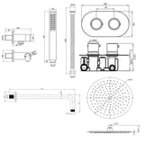 Aquarius Bathrooms Concealed Shower Set Aquarius RainLux Round 2 Outlet Shower Set with Shower Head and Single Function Handset