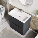 Aquarius Bathrooms Floor Standing Vanity Unit Aquarius Seren 800mm Floor Standing Two Drawer Vanity Unit with Basin