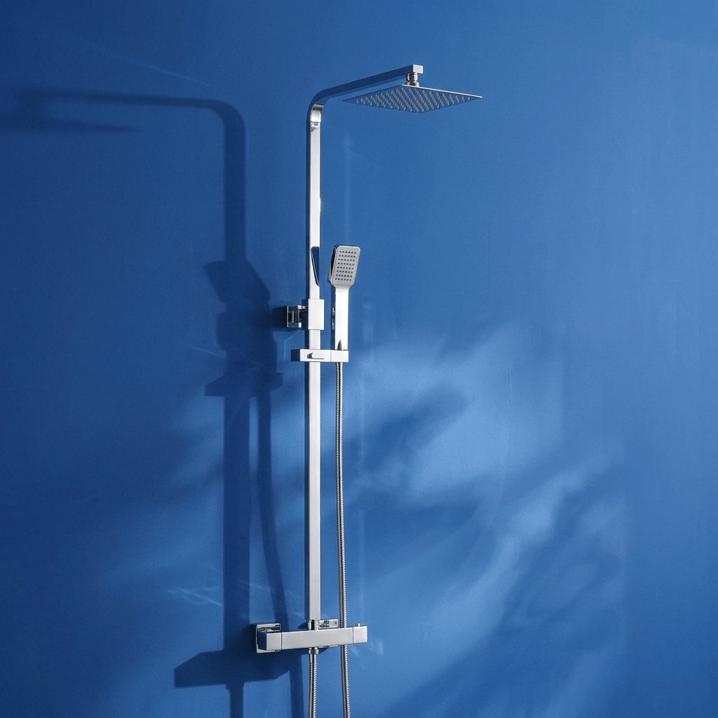 Aquarius Bathrooms Exposed Shower Set Chrome Aquarius Zacha Square Adjustable Shower Valve & Kit
