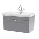 Aquarius Bathrooms Wall Mounted Vanity Unit Aquarius Leighton 800mm Wall Mounted One Drawer Vanity Unit with Basin