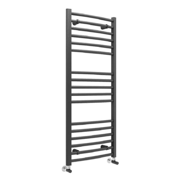 Aquarius Bathrooms Ladder Rail 1200 x 500mm Aquarius Graph High Heat Output Curved Ladder Rail in Anthracite