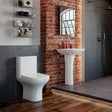Aquarius Bathrooms Close Coupled Toilet Aquarius Sequoia Rimless Close Coupled Open Back Comfort Height Toilet with Soft Close Seat