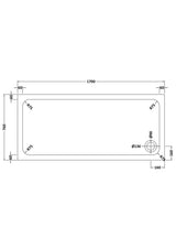 Aquarius Bathrooms Rectangle Shower Tray 1700x760mm Aquarius Urbano Rectangular 45mm Stone Resin Shower Tray in White