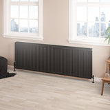 Aquarius Bathrooms Bathroom Heating 600 x 1800 Aquarius Type 22 Compact Panel Radiator in Matt Black