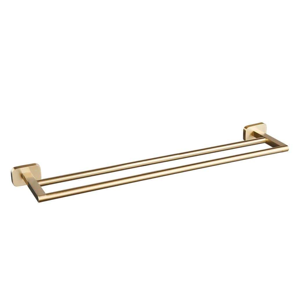 Aquarius Bathrooms Towel Rail Aquarius Auro Double Towel Rail Brushed Brass AQAU52455