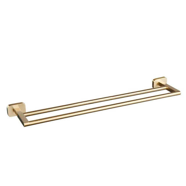 Aquarius Bathrooms Towel Rail Aquarius Auro Double Towel Rail Brushed Brass AQAU52455