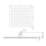 Aquarius Bathrooms Fixed Shower Head Aquarius RainLux Square Slim Shower Head